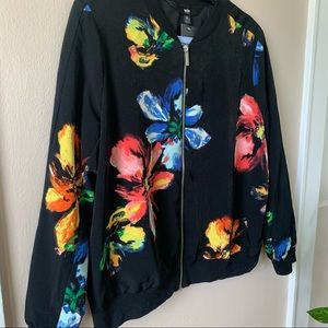 COPY - NWT Black & Floral Zip up Jacket